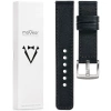 moVear Prestige C1 20mm Black Leather strap for Garmin Vivoactive 5/3, Vivomove 3, Venu 2 | Black stitching [sizes XS-XXL and buckle to choose from]