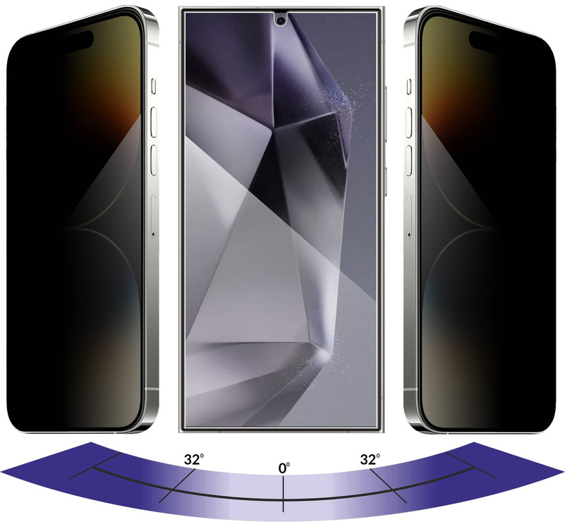 moVear mBOX GLASS mSHIELD 2.5D privacy für Samsung Galaxy S24 Ultra (6.8") (Anti-Spionage, mit Applikator)