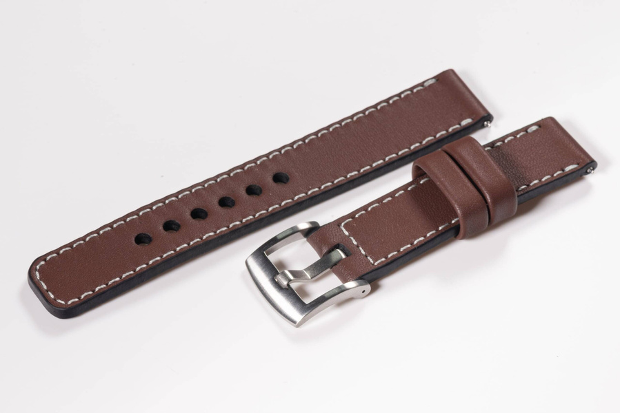 Leather watch strap