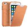 moVear flipDown C+ Leder-Hülle für Apple iPhone 6 / 6s | Glatte Ledercase, Cappuccino