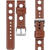 moVear Prestige R1 18mm Brown Leather strap for Garmin Vivoactive 4S, Venu 3S/2S, Vívomove 3S | Brown stitching [sizes XS-XXL and buckle to choose from]