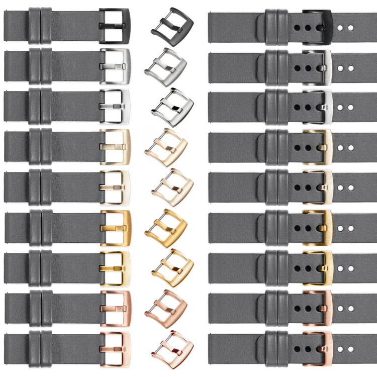moVear Prestige S1 21mm Uhrenarmband aus Leder | Grau [Größen XS-XXL und Schnalle zur Auswahl]