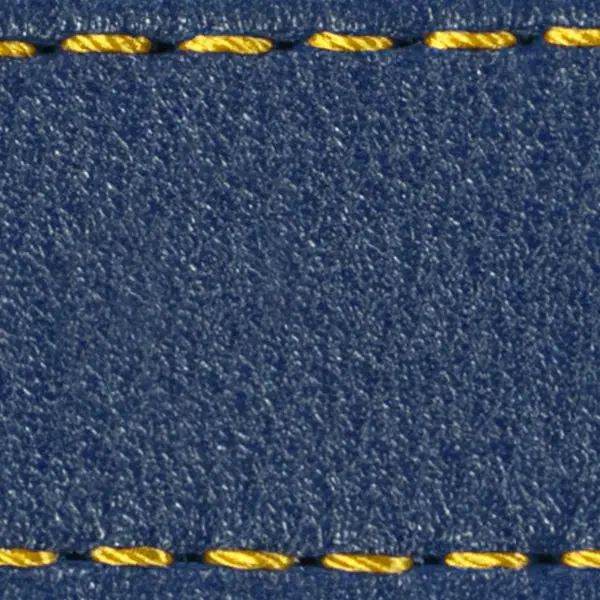 Strap C1 26mm | Navy blue / Yellow thread | Leather parts without buckle