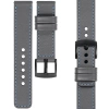 moVear Prestige C1 24mm Uhrenarmband aus Leder | Grau, Grau Nähte [Größen XS-XXL und Schnalle zur Auswahl]