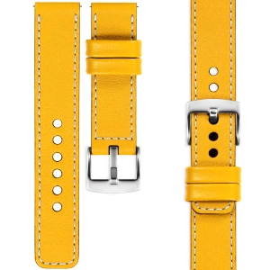 moVear Prestige C1 18mm Yellow Leather strap for Huawei Watch GT 5 4 / Pro (42/41mm) | Yellow stitching [sizes XS-XXL and buckle to choose from]