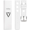 moVear Prestige R1 22mm Weiß Lederarmband für Garmin Vivoactive 4, Venu 3/2 | Weiß Nähte [Größen XS-XXL und Schnalle zur Auswahl]