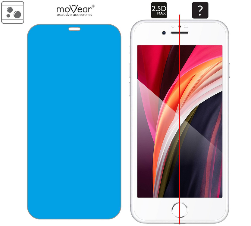 2 pcs. | moVear GLASS mSHIELD 2.5D MAX for Apple iPhone 6 / 6s (4.7") (case friendly)