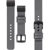 moVear Prestige S1 Lederarmband für Garmin QuickFit 22mm (Fenix / Forerunner / Epix / Instinct / Enduro / Quatix / MARQ - 47/45mm) Grau [Schließe nach Wahl]