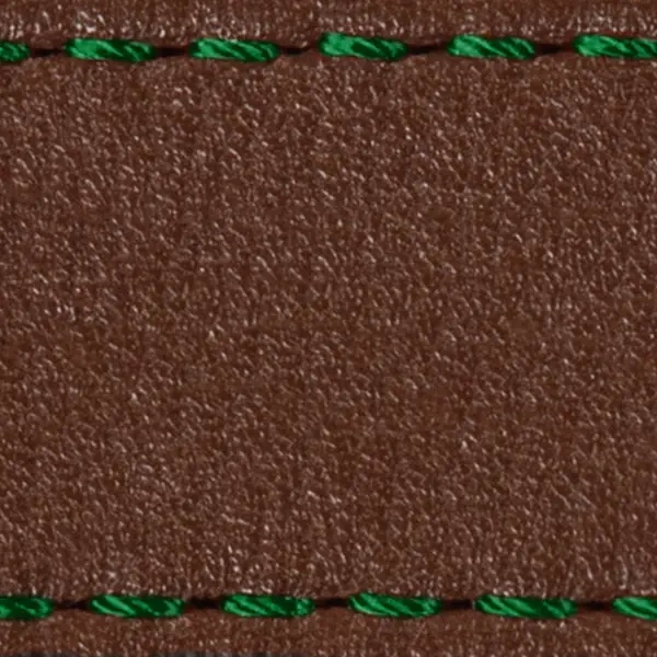 Strap C1 19mm | Dark brown / Dark green thread | Leather parts without buckle