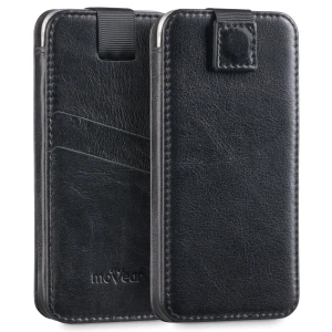 moVear pocketCase C+ Slide in leather Bag Pouch for Apple iPhone Air / 11 Pro MAX / Xs MAX / 11 / XR / 8/7/6 Plus | Vintage leather (Black)