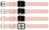 moVear Prestige S1 20mm Leather strap for Apple Watch 10 / 9 / 8 / 7 / 6 / 5 / 4 / SE (42/41/40mm) Flesh pink [adapter and buckle to choose from]