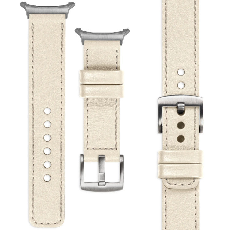 moVear Prestige C1 24mm Nude Leather strap for Samsung Galaxy Watch Ultra | Nude stitching [sizes XS-XXL and buckle to choose from]