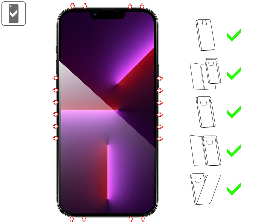 moVear GLASS mSHIELD 2.5D MAX für Apple iPhone 14 Plus / 13 Pro Max (6.7") (Handyhülle freundlich)