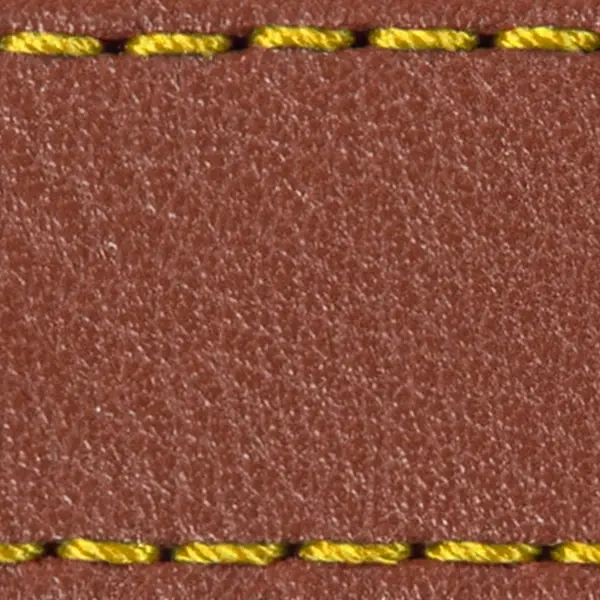 Strap C1 21mm | Brown / Yellow thread | Leather parts without buckle