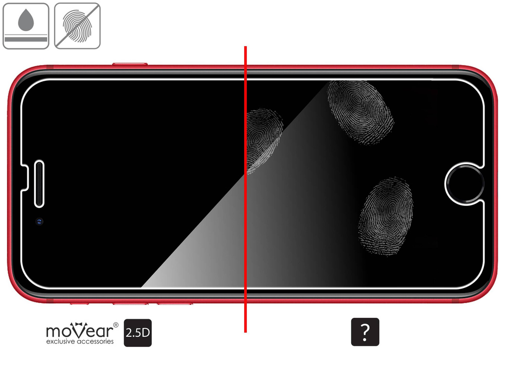 moVear GLASS mSHIELD 2.5D for Apple iPhone 8 / 7 (4.7") (case friendly)