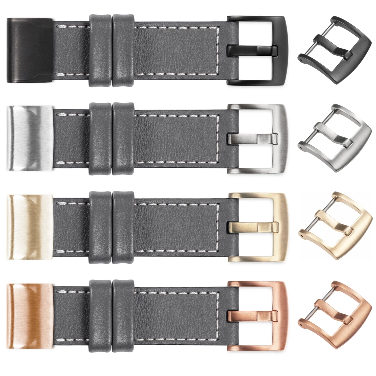 moVear Prestige C1 Lederarmband für Garmin QuickFit 26mm (Fenix / Epix / Quatix / Tactix / Enduro - 51mm) Grau, Grau Nähte [Größen XS-XXL und Schnalle zur Auswahl]