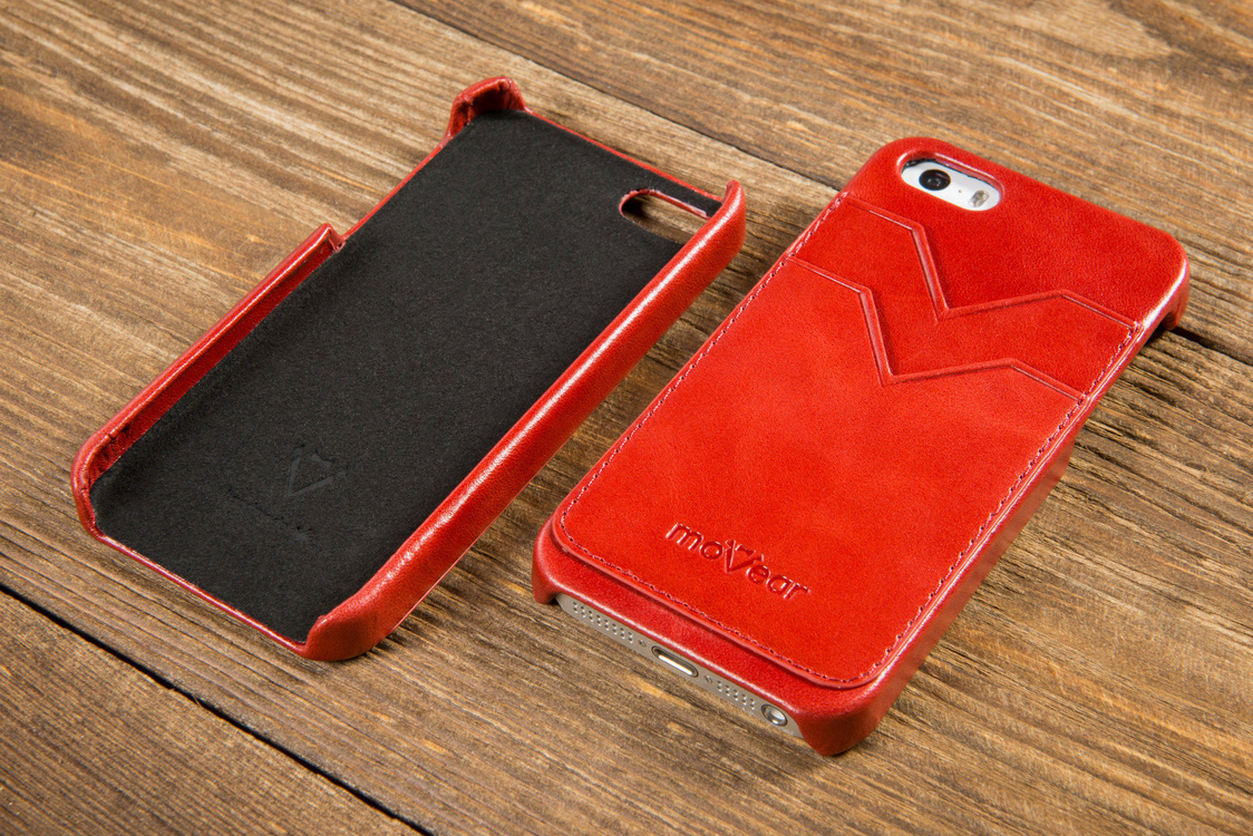 moVear backCover S+ Leather Back Cover for Apple iPhone SE / 5s / 5 | Vintage, Red