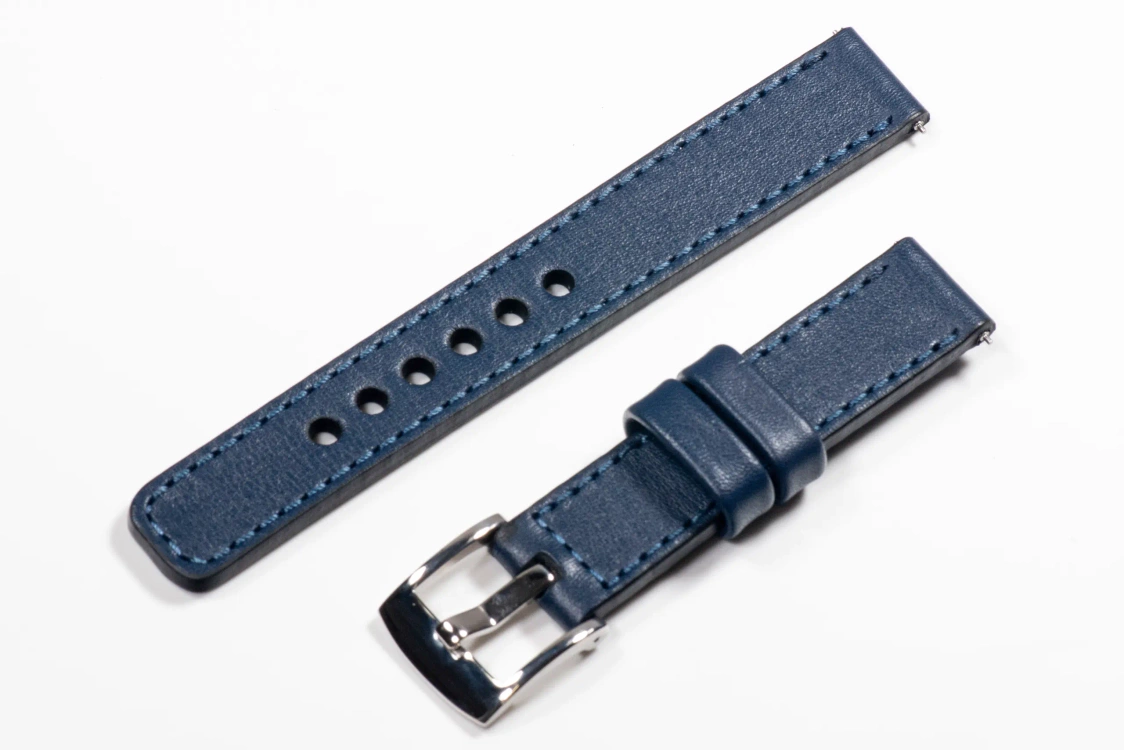 Leather watch strap
