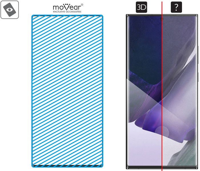 2 pcs. | moVear GLASS mSHIELD 3D for Samsung Galaxy Note 20 Ultra (6.9") (full screen protection)