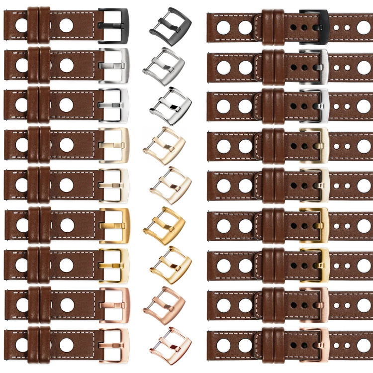 moVear Prestige R1 20mm Dunkelbraun Lederarmband für Garmin Vivoactive 5/3, Vivomove 3, Venu 2 | Dunkelbraun Nähte [Größen XS-XXL und Schnalle zur Auswahl]