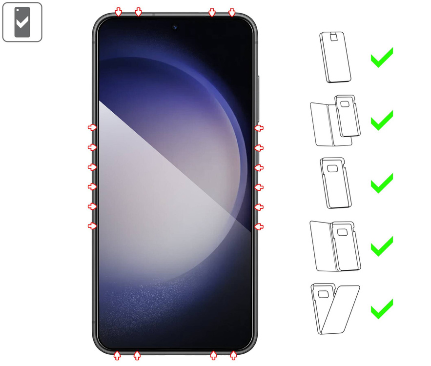 moVear GLASS mSHIELD 2.5D MAX für Samsung Galaxy S23 (6.1") (Handyhülle freundlich)