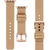 moVear Prestige S1 20mm Lederarmband für Apple Watch 10 / 9 / 8 / 7 / 6 / 5 / 4 / SE (42/41/40mm) Cappuccino [Adapter und Schnalle zur Auswahl]