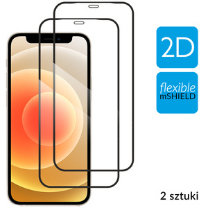 2 pcs. | moVear flexible mSHIELD 2D for Apple iPhone 12 Mini (5.4"). Armored hybrid glass.