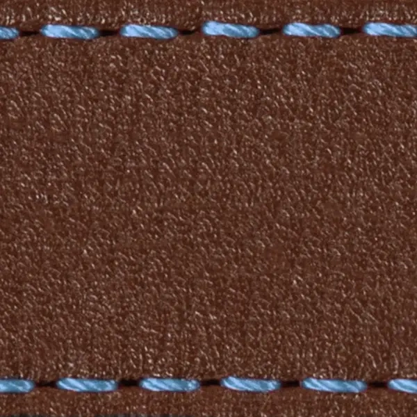 Strap C1 21mm | Dark brown / Sky blue thread | Leather parts without buckle