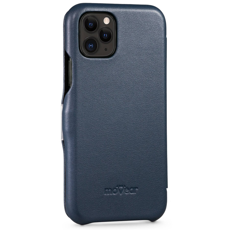 moVear flipSide C Leder Handyhülle für Apple iPhone 11 Pro (5.8") | Nappaleder (Blau)