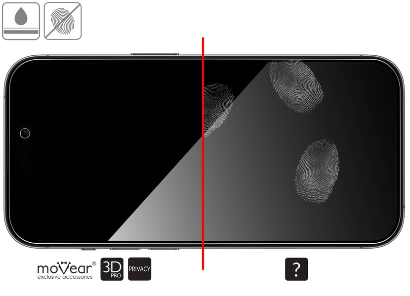 2 Stk. | moVear GLASS mSHIELD 3D PRO privacy für Apple iPhone 14 Pro Max (6.7") | (Privatisierung)