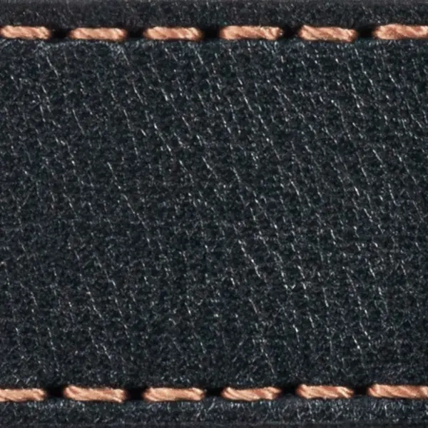 Gurt C1 21mm | Schwarz / Roségold Thread | Lederteile ohne Schnalle