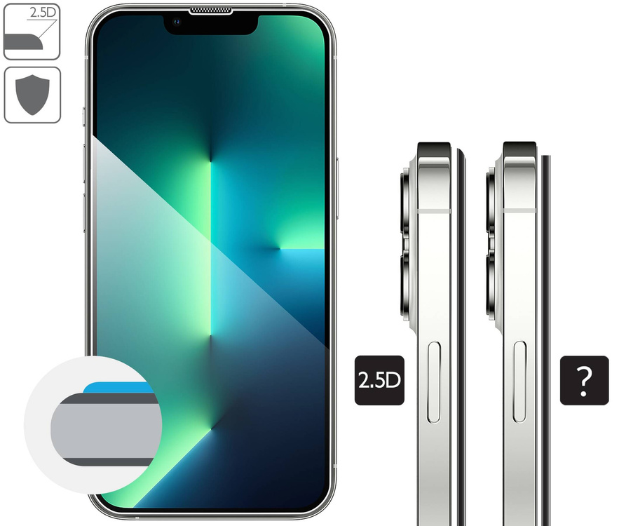 2 pcs. | moVear mBOX GLASS mSHIELD 2.5D for Apple iPhone 16e / 14 / 13 / 13 Pro (6.1") (easy installation)