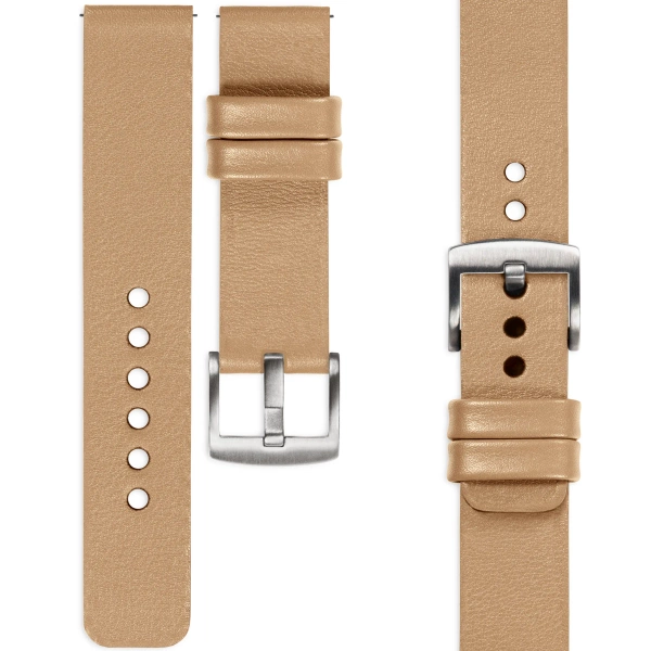 moVear Prestige S1 20mm Leather strap for Garmin Vivoactive 5/3, Vivomove 3, Venu 2 Cappuccino [sizes XS-XXL and buckle to choose from]