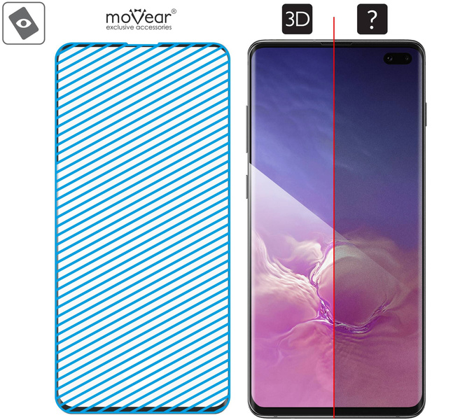 2 pcs. | moVear GLASS mSHIELD 3D for Samsung Galaxy S10+ (Plus) (6.4") (full screen protection)
