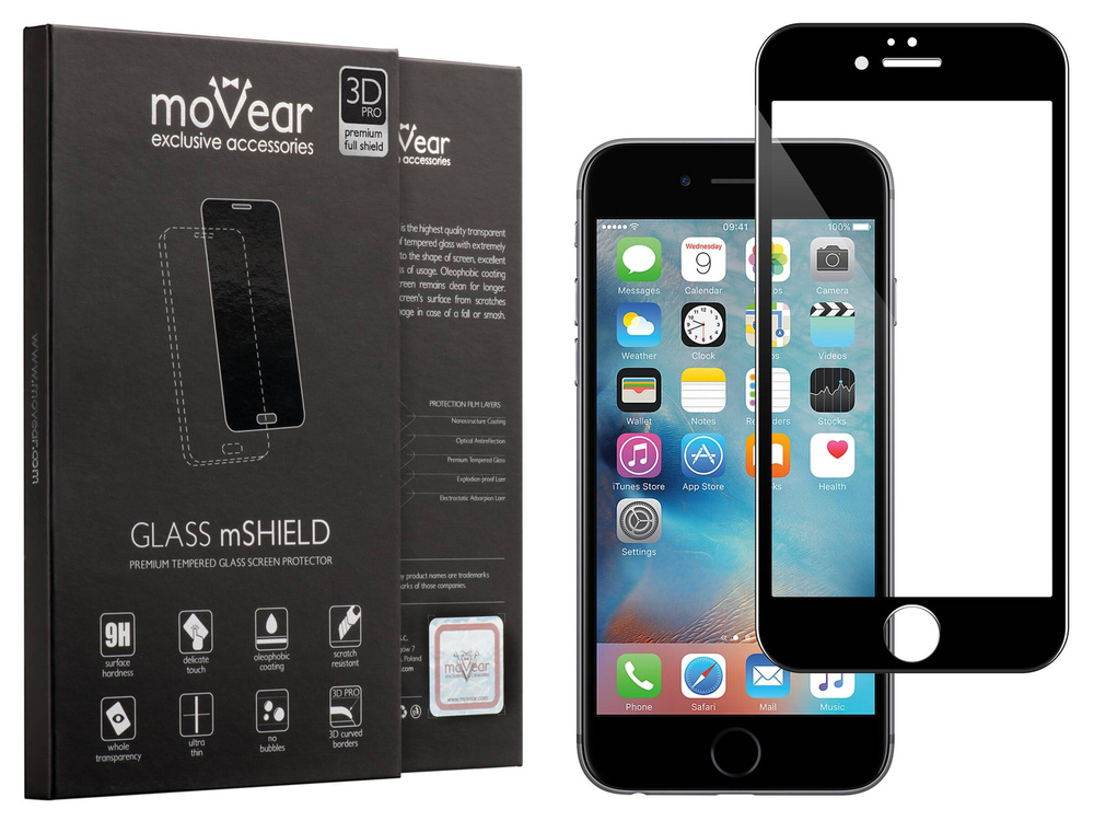 moVear GLASS mSHIELD 3D PRO for Apple iPhone 6 / 6s (4.7") (full screen protection)