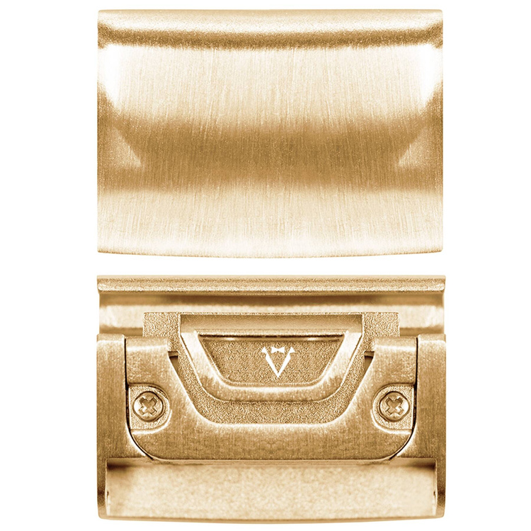 moVear | Golden 20mm Armbandadapter für Garmin QuickFit 22mm Fenix / Forerunner / Epix / Instinct / Enduro / Quatix / MARQ - 47/45mm | Golden Rostfreier Stahl +PVD