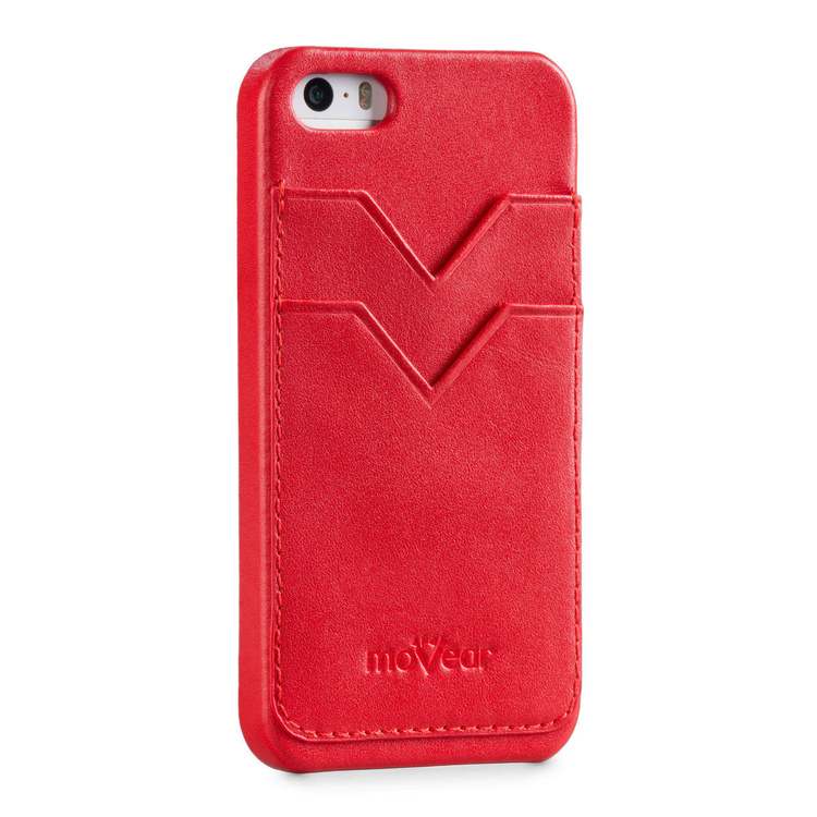 moVear backCover S+ Leather Back Cover for Apple iPhone SE / 5s / 5 | Smooth, Red