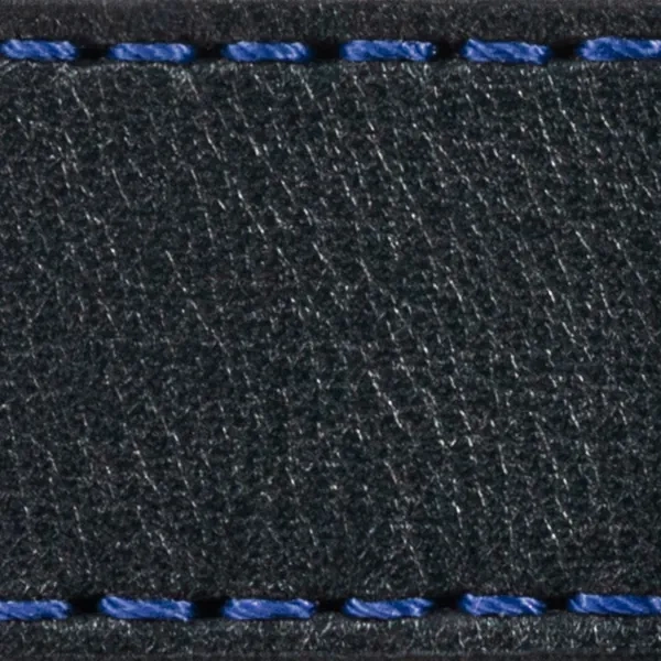 Uhrenarmbandpolster W1 20mm | Schwarz / Navy blau Faden
