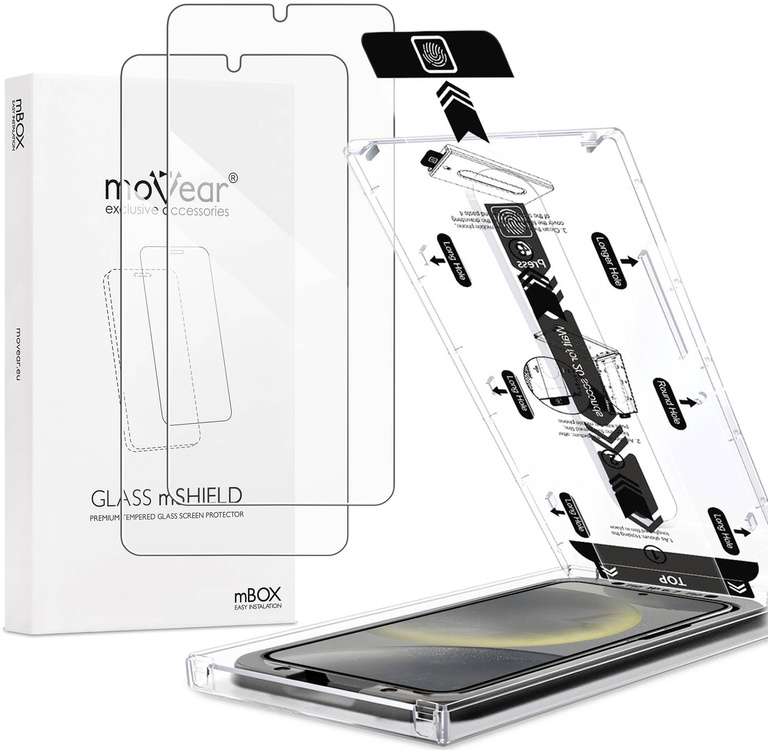 2 Stk. | moVear mBOX GLASS mSHIELD 2.5D für Samsung Galaxy S25/S24 (6.2") (einfache Installation)