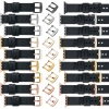 moVear Prestige S1 20mm Lederarmband für Apple Watch 10 / 9 / 8 / 7 / 6 / 5 / 4 / SE (42/41/40mm) Schwarz [Adapter und Schnalle zur Auswahl]