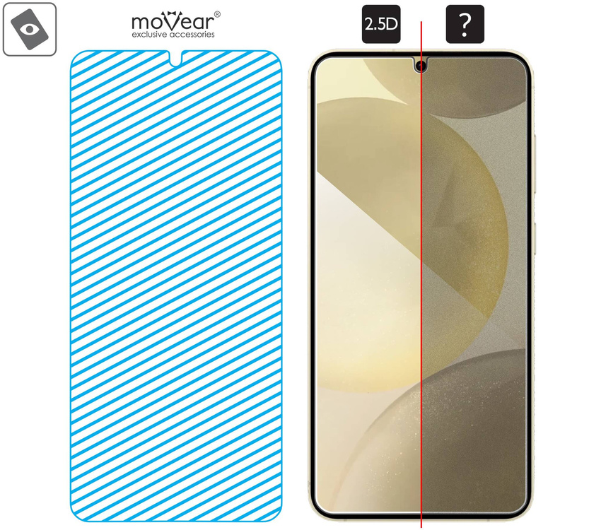 moVear mBOX GLASS mSHIELD 2.5D für Samsung Galaxy S25+/S24+ (Plus) (6.7") (einfache Installation)