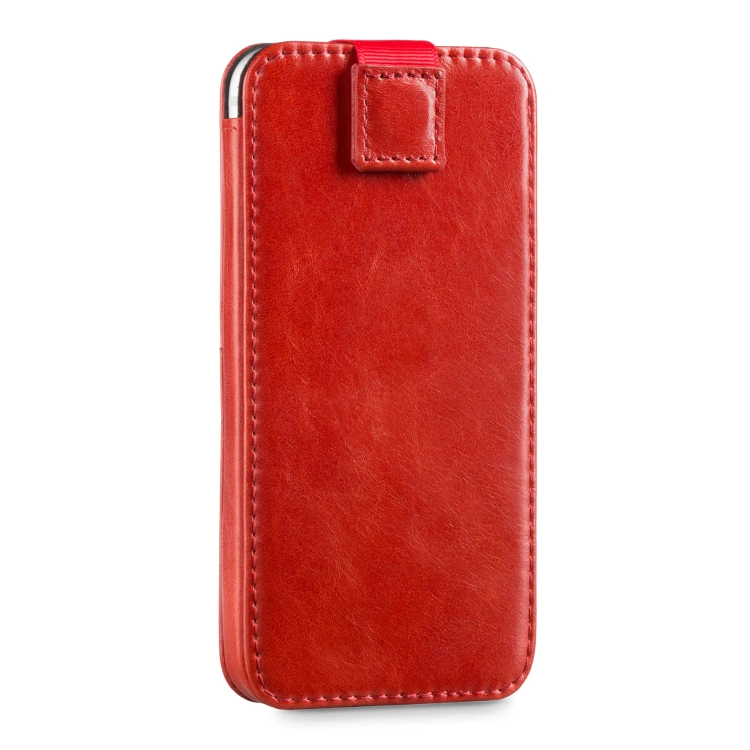 moVear pocketCase C+ Slide in leather Bag Pouch for Samsung rozmiar M (ok 148 x 71 x 8mm) | Vintage leather (Red)