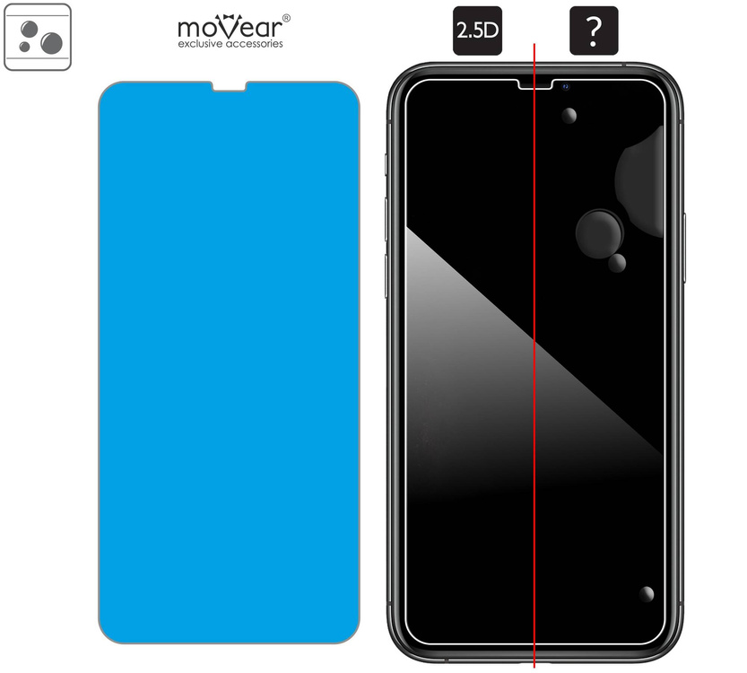 2 pcs. | moVear GLASS mSHIELD 2.5D for Apple iPhone 11 Pro Max / Xs Max (6.5") (case friendly)