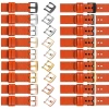 moVear Prestige C1 20mm Uhrenarmband aus Leder | Orange, Orange Nähte [Größen XS-XXL und Schnalle zur Auswahl]