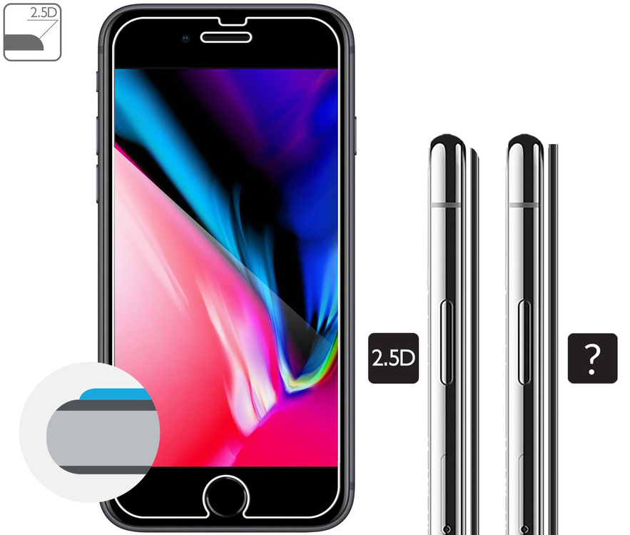 moVear GLASS mSHIELD 2.5D for Apple iPhone 8 Plus / 7 Plus (5.5") (case friendly)