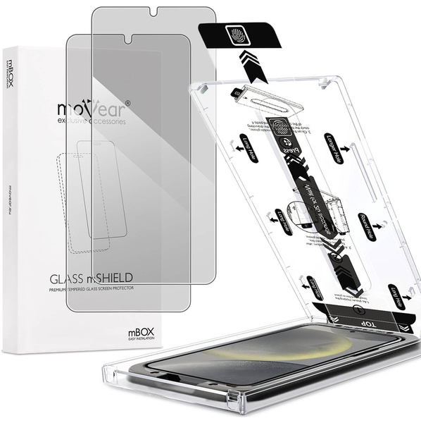 2 Stk. | moVear mBOX GLASS mSHIELD 2.5D privacy für Samsung Galaxy S25/S24 (6.2") (Anti-Spionage, mit Applikator)
