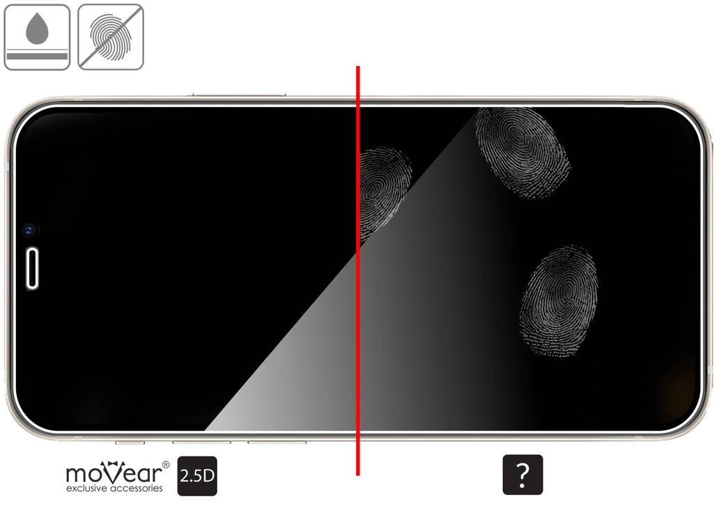 2 pcs. | moVear GLASS mSHIELD 2.5D for Apple iPhone 12 Mini (5.4") (case friendly)