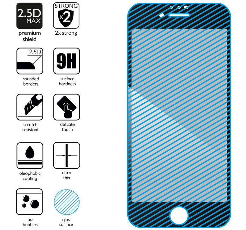 moVear GLASS mSHIELD 2.5D MAX privacy for Apple iPhone SE (2022 / 2020) / 8 / 7 [ROZMIAR_EKRAN] | (Privatizing, case friendly)