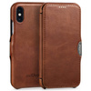 moVear flipSide C Leder Handyhülle für Apple iPhone Xs / X (5.8") | Naturgeöltes Leder (Dunkelbraun)
