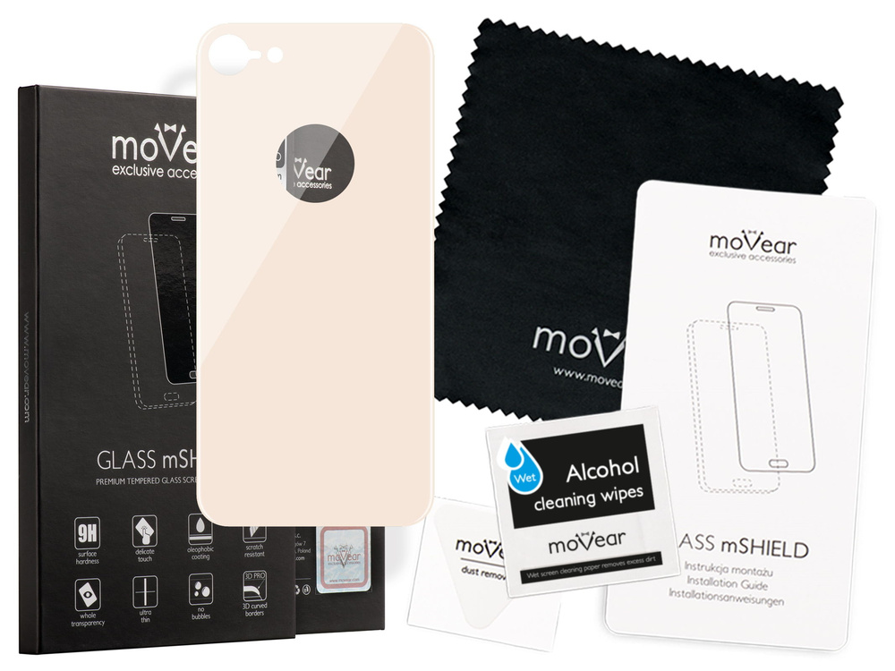 moVear GLASS mSHIELD 3D PRO kompatibel mit iPhone 8 | Panzerglas Schutzfolie, Gehärtetes Glas (nach Hinten)